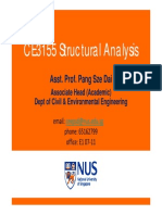 CE3155 Structural Analysis: Asst. Prof. Pang Sze Dai