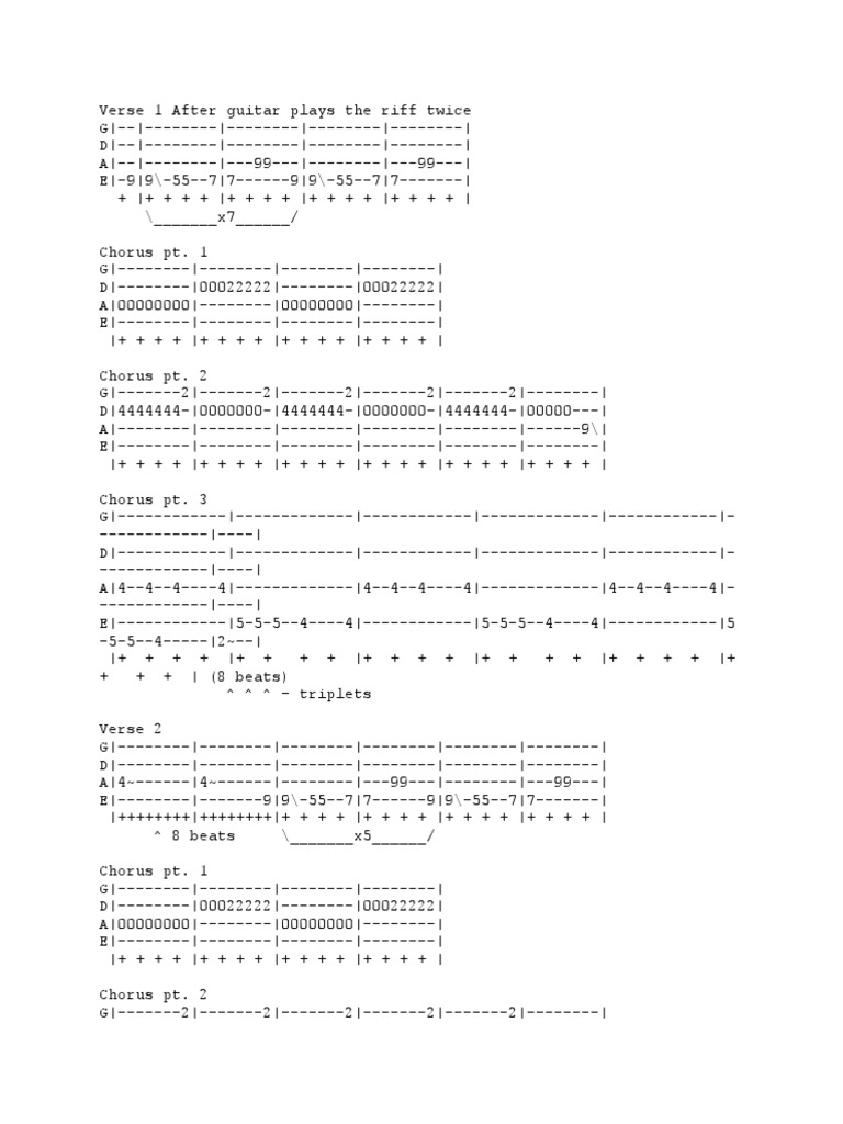 Message in A Bottle Tab PDF