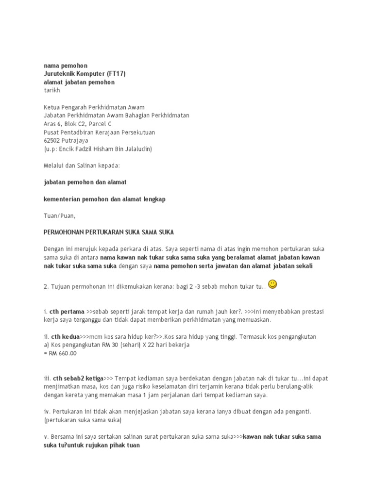 Surat Rasmi Mohon Pinjaman Bank - Surat 26