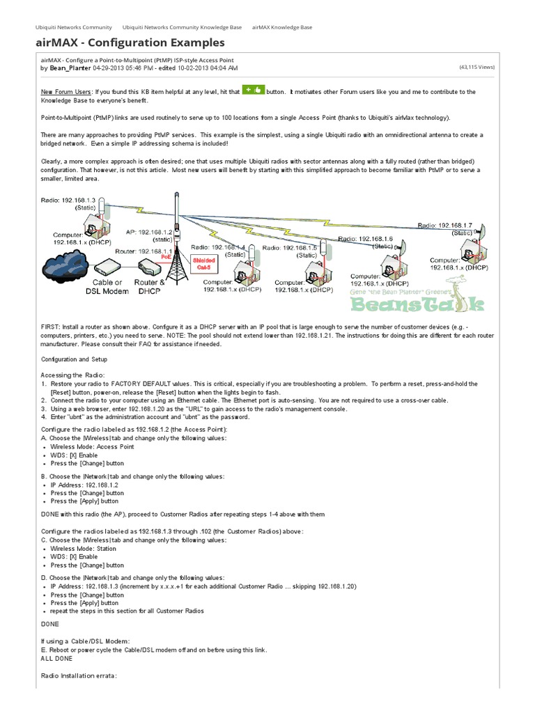 Configure PtMP ISP Access Point | PDF | Router (Computing) | Computer ...