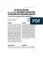 Reducción de los niveles de estrés, ansiedad y depresión en docentes de educación especial a través de un programa de mindfulness