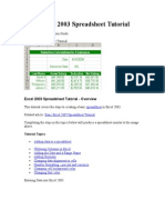 Basic Excel 2003 Spreadsheet Tutorial
