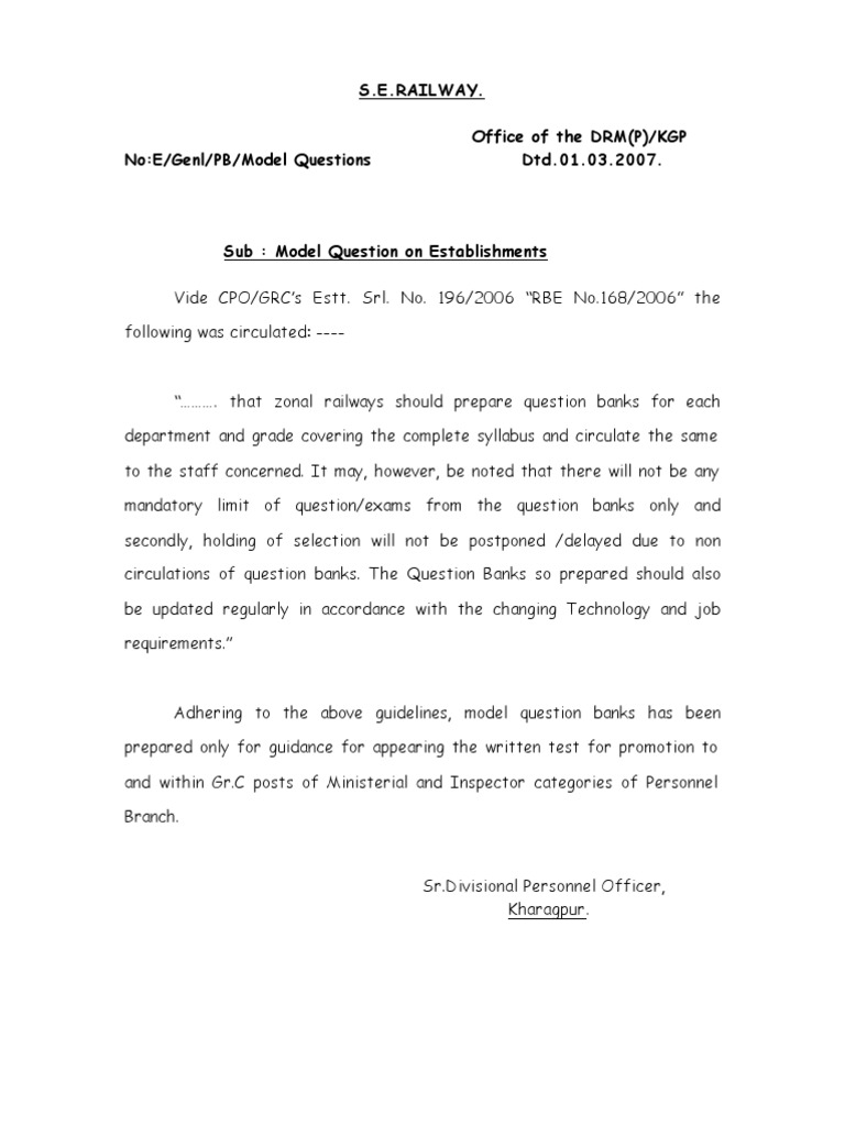 Railway Exam Model Question Bank | PDF | Economic Freedom | Pension
