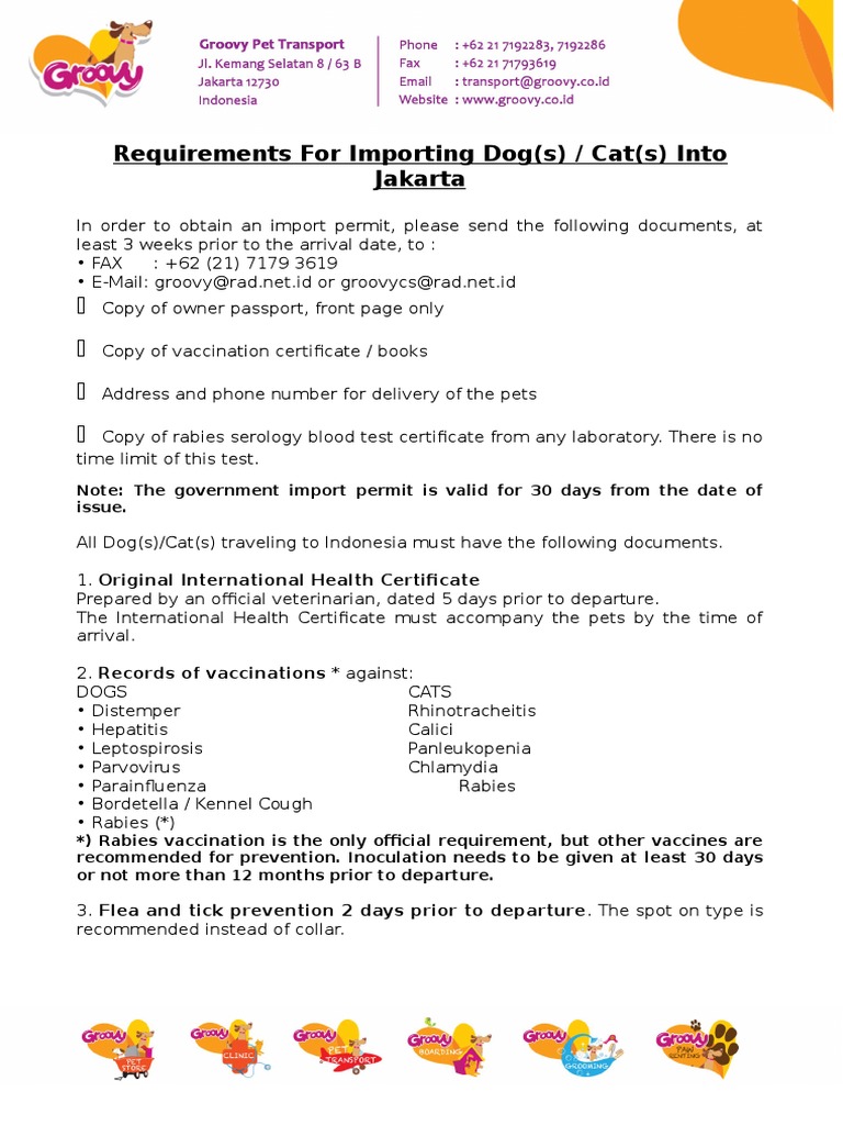 Requirement For Import Into JKT PDF Vaccines Pet