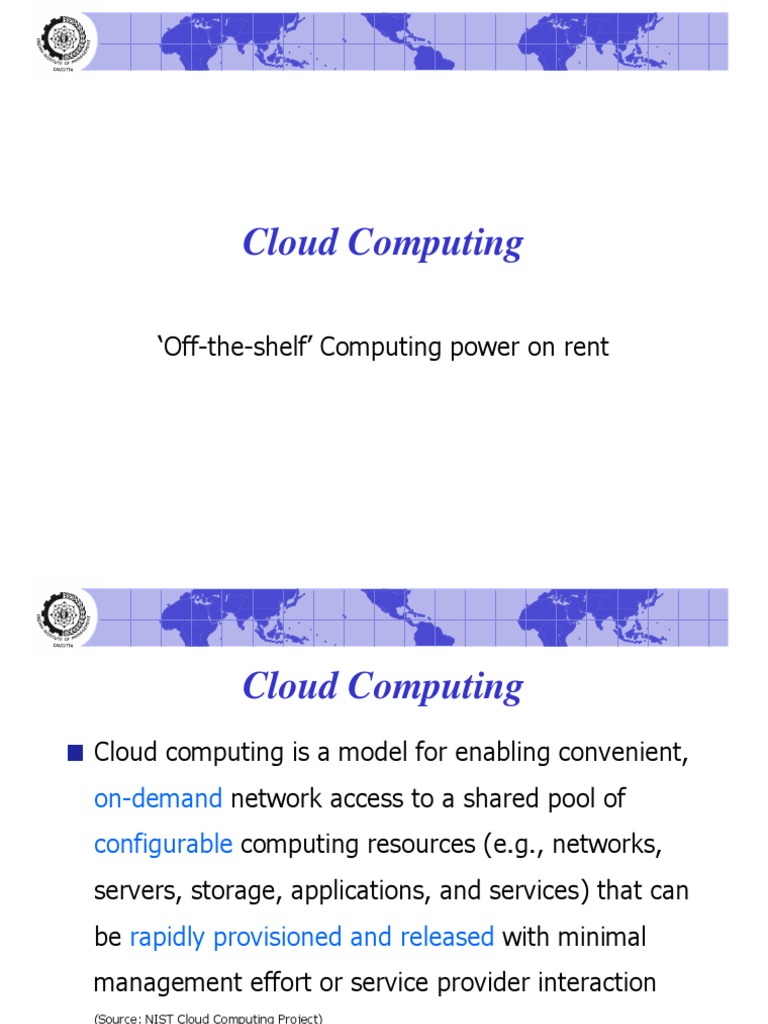 Cloud Computing OffTheShelf Computing Power On Rent PDF Software