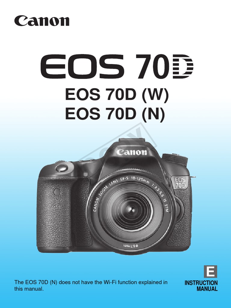 Canon EOS 70D Instruction Manual (English) PDF