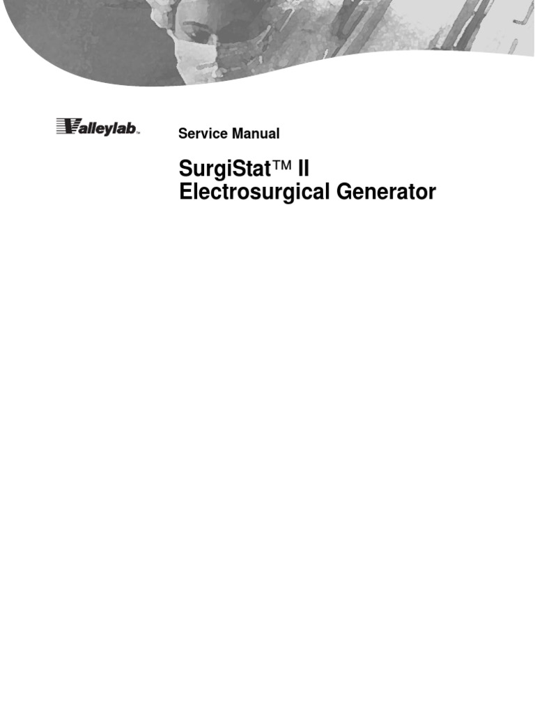 Surgistat Electrosurgical Generator II Service Manual PDF