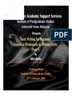 Postgraduate Academic Support Services: Institute of Postgraduate Studies Universiti Sains Malaysia
