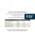 Viewpoint: The CDC Fatal Dog Attack Report Issued in 2000 Was Positively Biased