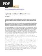 Legal Tangle Over 'Chaste' and 'Immoral' Women