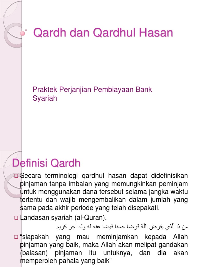 Qardh Dan Qardhul Hasan