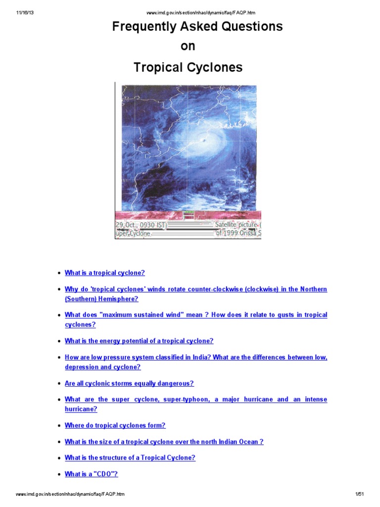 Understanding Tropical Cyclones FAQ | PDF