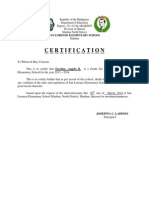 Certification: San Lorenzo Elementary School