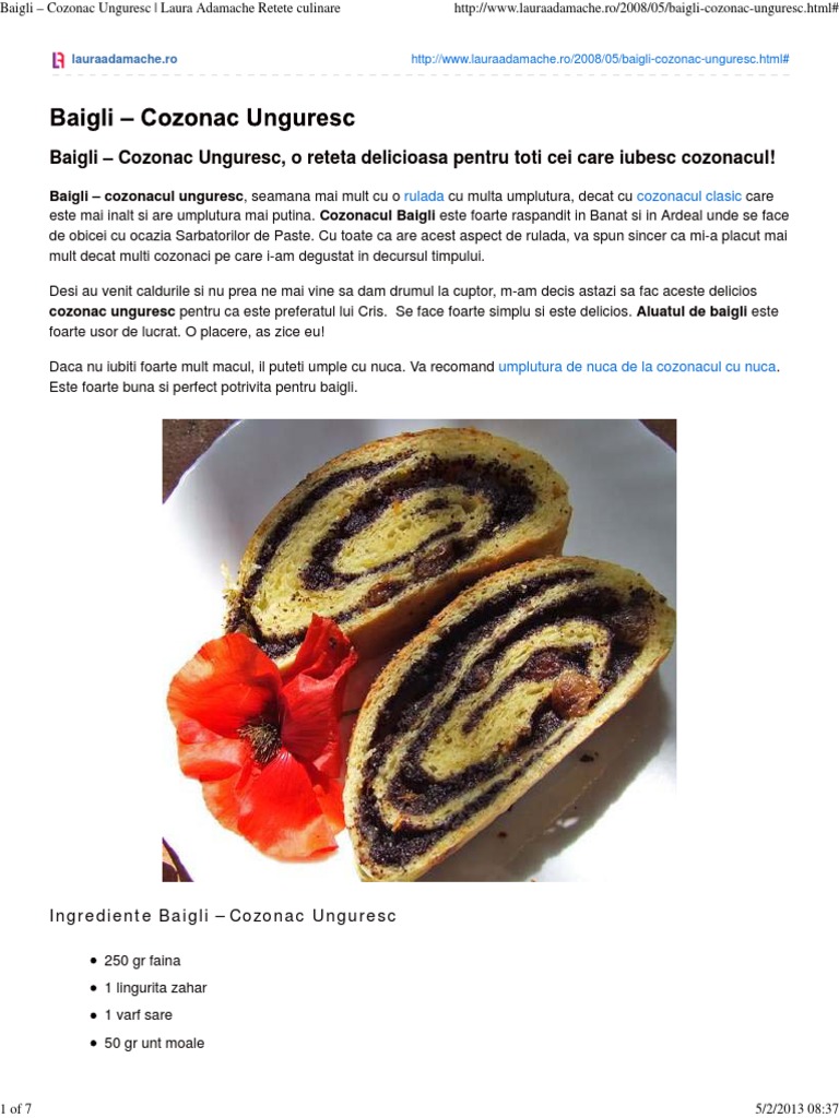 Baigli Cozonac Unguresc Laura Adamache Retete Culinare