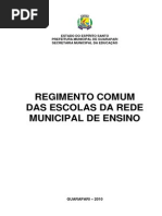 Regimento Comum Das Escolas Da Rede Municipal de Ensino