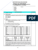 Westports Malaysia SDN BHD: Matters Discussed Action by 1) A) General Updates Volume Update