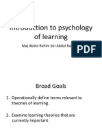 Pengenalan Kepada Psikologi Pembelajaran