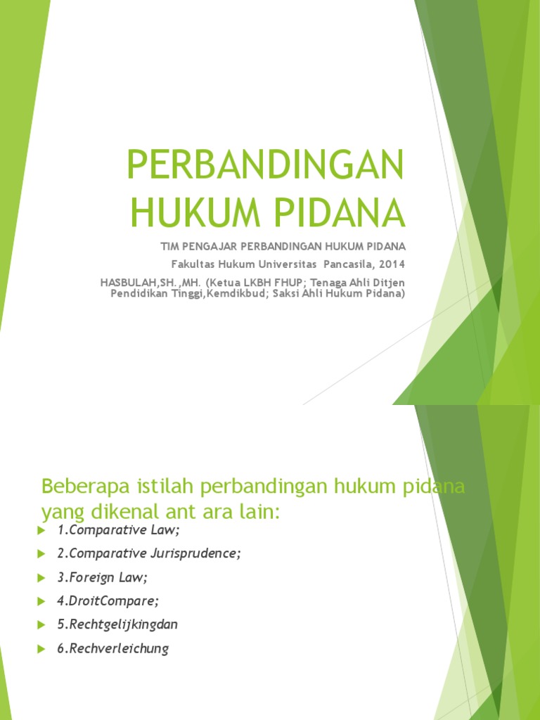 Perbandingan Hukum Pidana