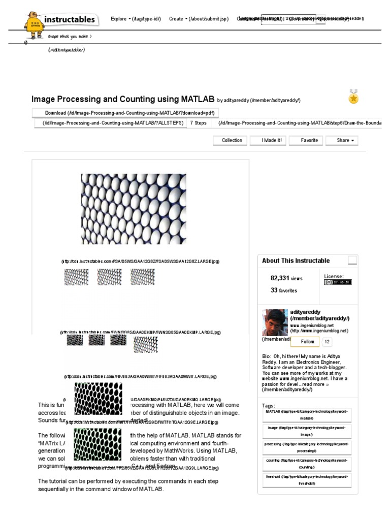 Image Processing and Counting Using MATLAB PDF | PDF | Matlab | Computing