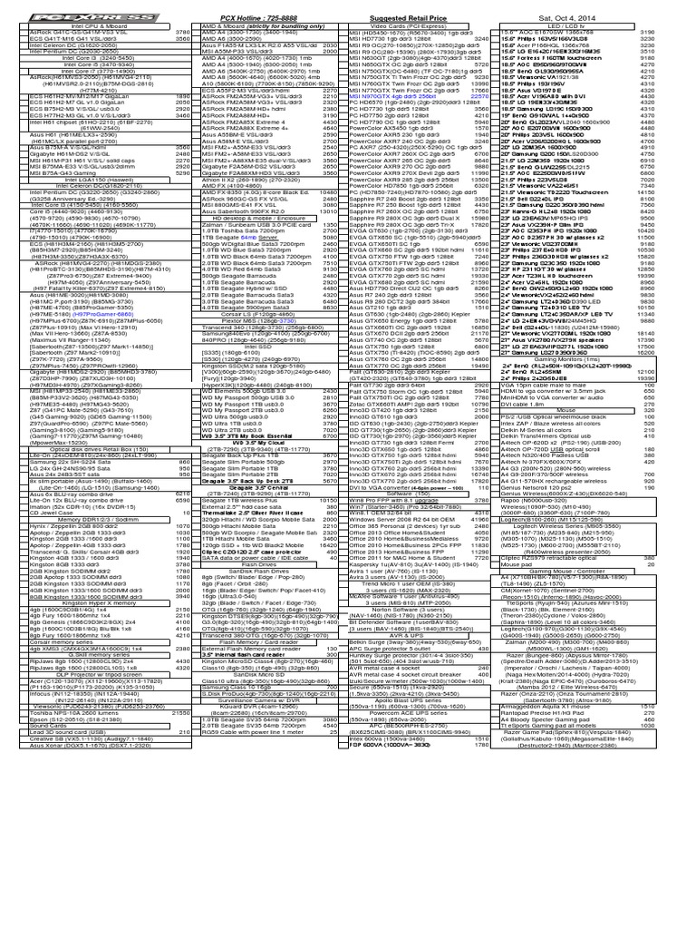 SRP Price List for PC Components | PDF | Secure Digital | Digital ...