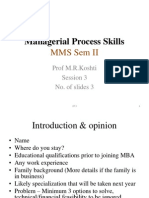Managerial Process Skills: Mms Sem Ii
