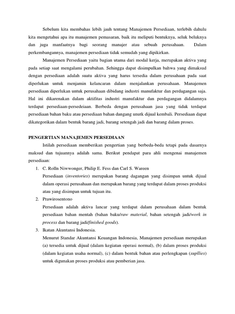 Makalah Manajemen Persediaan