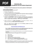 20L Report Guidelines For The Kinetics Expt