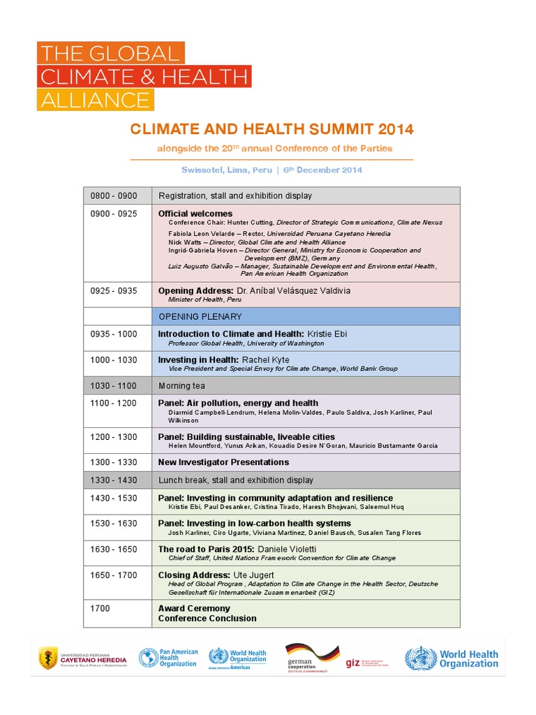 Agenda Climate and Health Summit | PDF