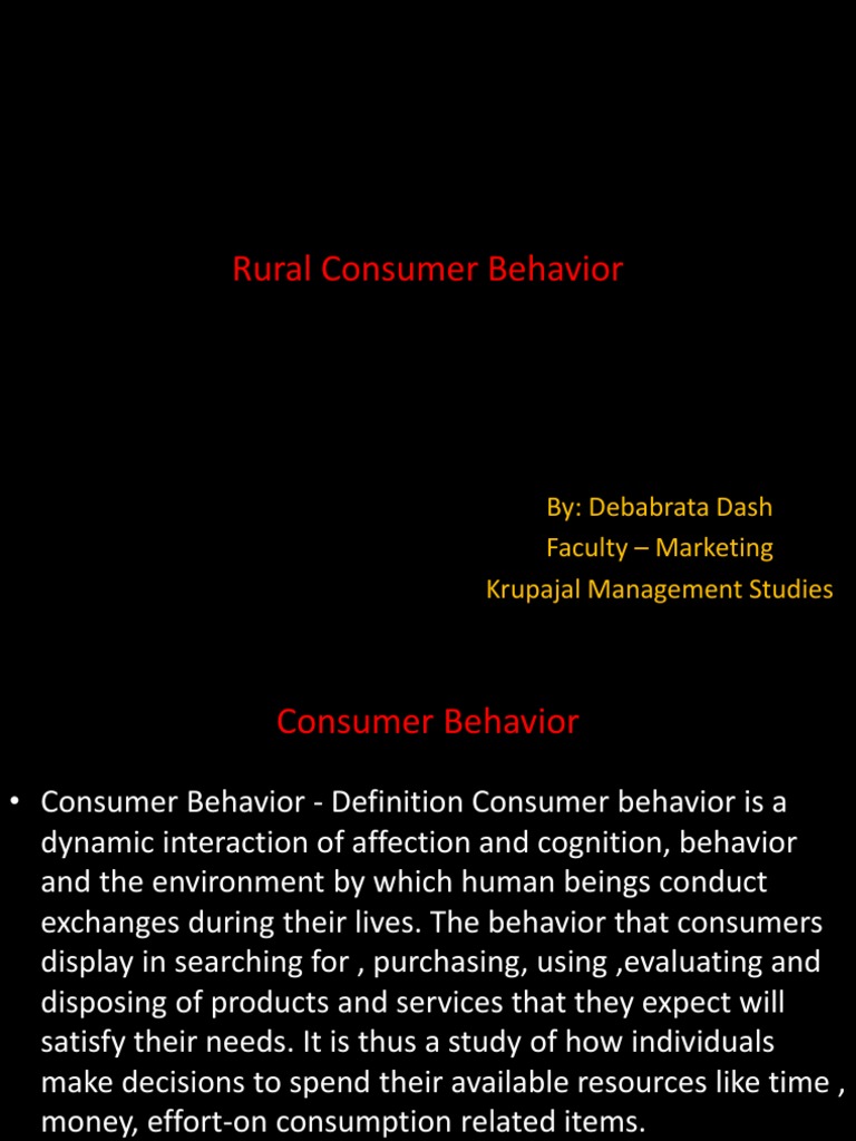 Understanding Rural Consumer Behavior | PDF | Consumer Behaviour | Behavior