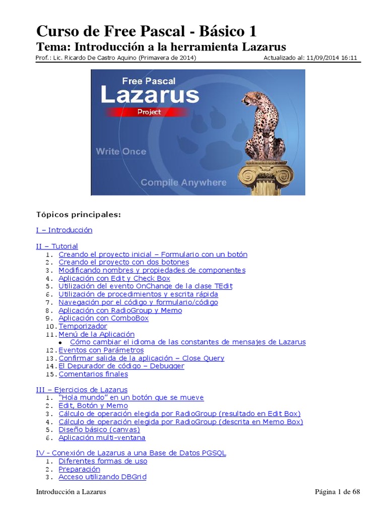 Introducción a Lazarus IDE y Tutorial | PDF | Point and Click | Entorno ...