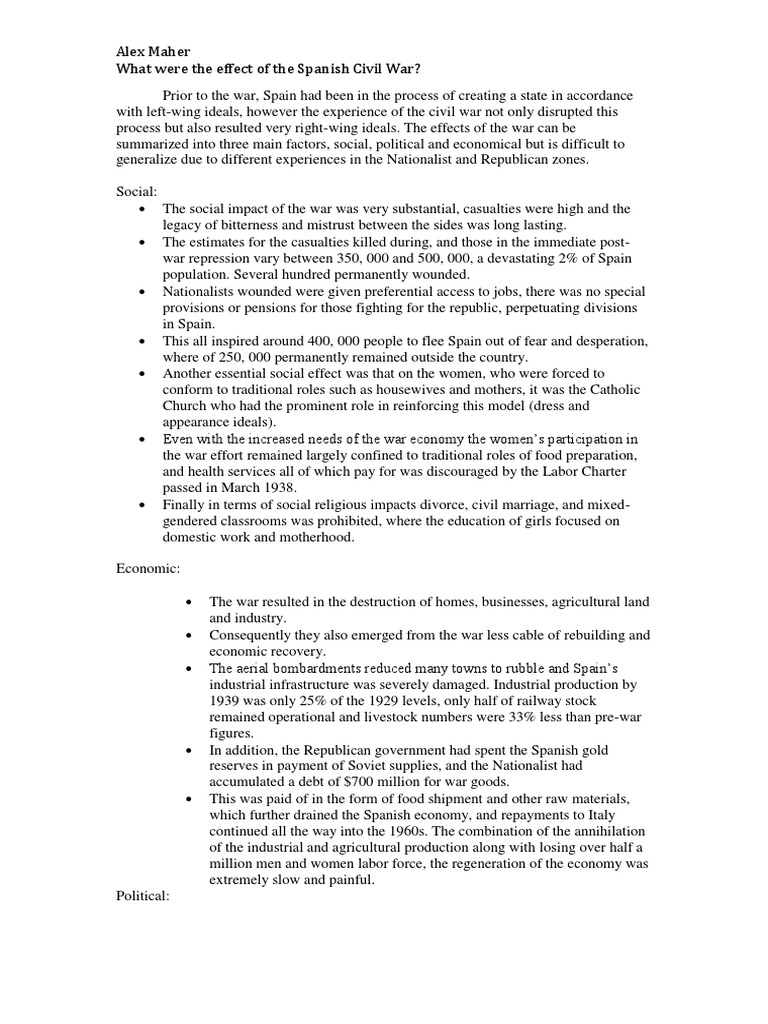 Effects of the Spanish Civil War | PDF | Spanish Civil War | Francisco ...