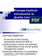 Process Control:: Introduction To Quality Control