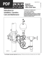 Model E Alarm Check Valve Manual | PDF | Valve | Fire Sprinkler System