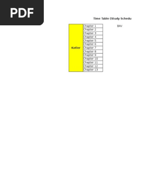 Study Schedule