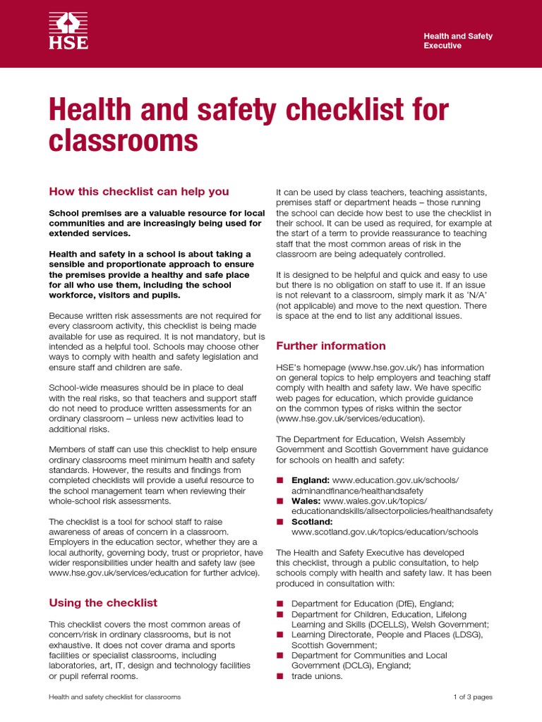 Which Classroom Items May Contain Latex-Safety in Schools Checklist