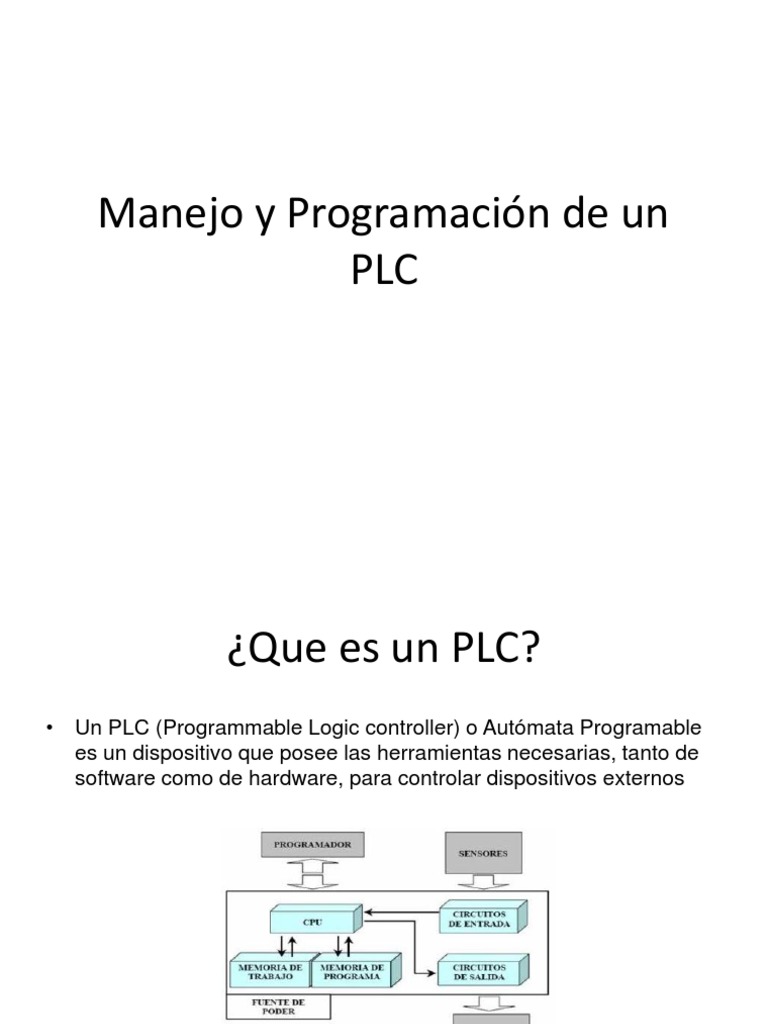 Programación y Manejo de PLC | PDF | Controlador lógico programable ...