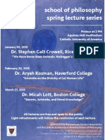 School of Philosophy Spring Lecture Series: Dr. Stephen Galt Crowell, Rice University