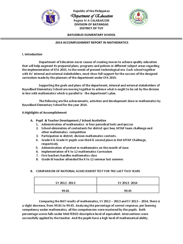 How to write an accomplishment report image