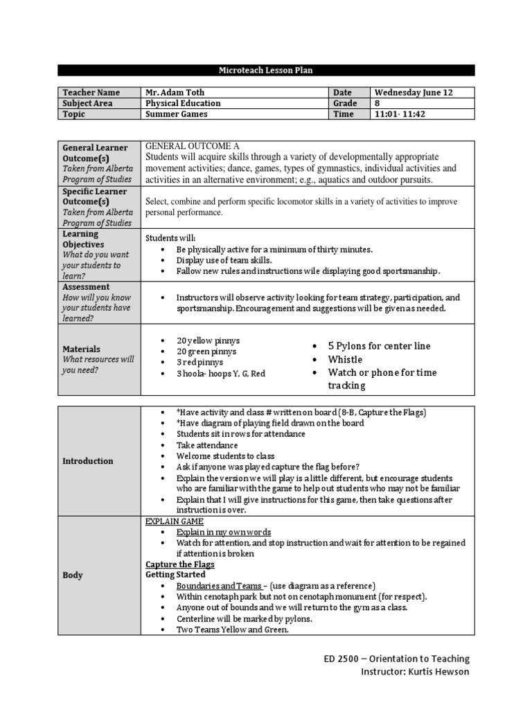 baker lesson plan Lesson Plan Education Theory