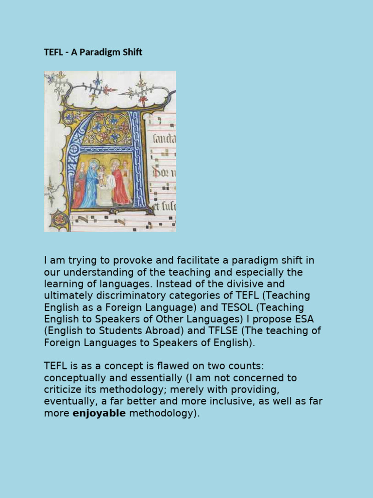 Rethinking TEFL: A New Language Paradigm | PDF | English As A Second Or ...