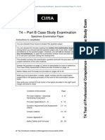 CIMA 2010 Chartered Management Accounting Qualification - Specimen Examination Paper T4 – Part B