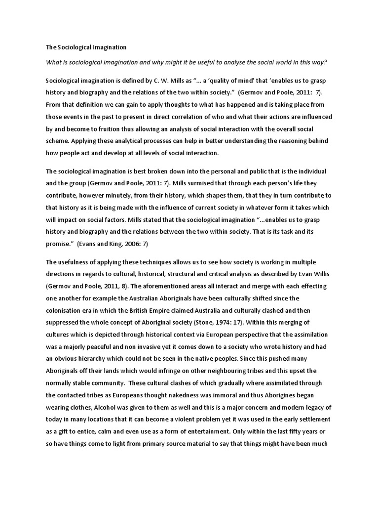 Understanding Sociological Imagination | PDF | Imagination | Sociology