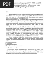 Artikel Sistem Manajemen Lingkungan (ISO 14000) Dan (ISO 14001) Untuk para Kontraktor Kelas A Yang Ingin Membangun Bangunan Industri