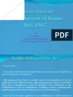 Presentation On Payment of Bonus Act, 1965