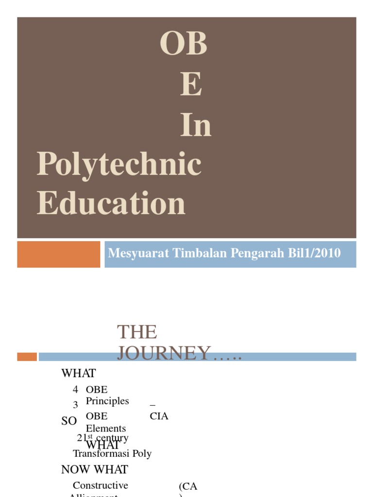 (360301354) OBE in Polytechnic Education | PDF | Curriculum ...