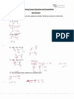 Solving Linear Equations and Inequalities Quiz Review