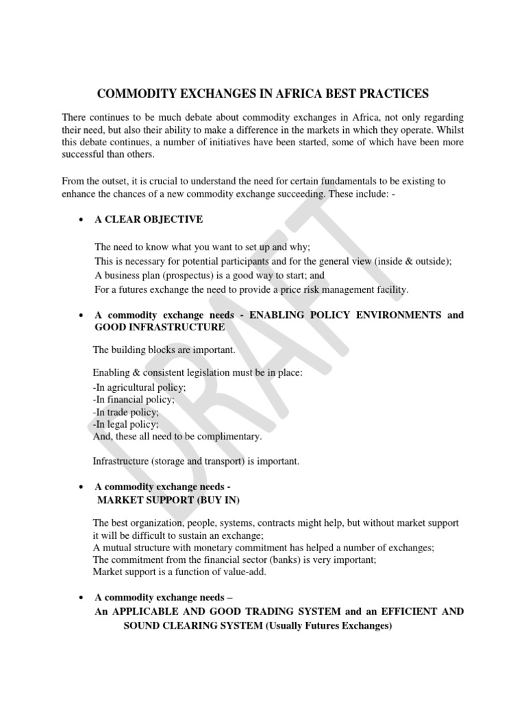 African Commodity Exchange Guide | PDF | Commodity Markets | Commodity