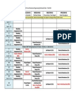 2ND Year Mechanical Engineering Workload Table - Fall