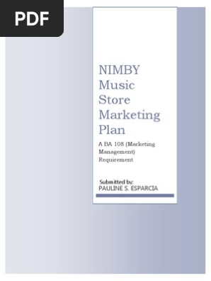 NIMBY Music Store Marketing Plan