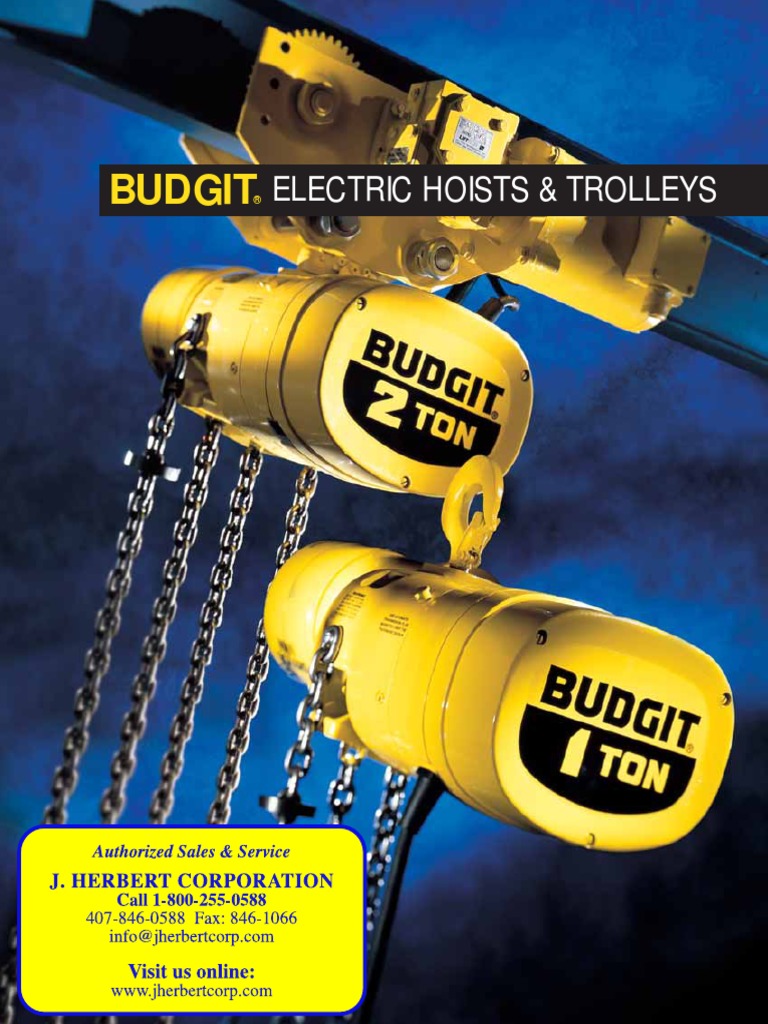 BUDGIT Electric Hoists and Trolley Brochure PDF Elevator